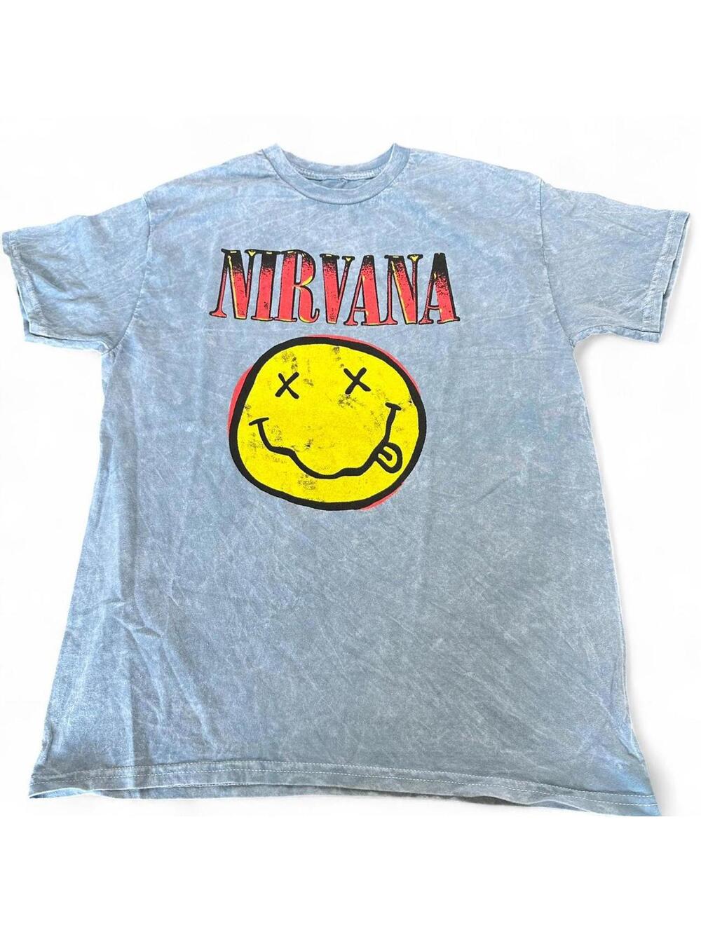 Nirvana Smiley Face Graphic T-Shirt Medium